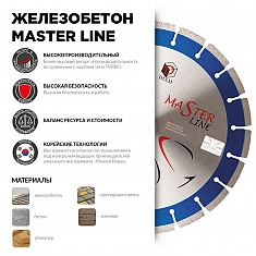 Характеристики и применение круга алмазного сегментного Diam Master Line 1A1RSS Железобетон 600 мм
